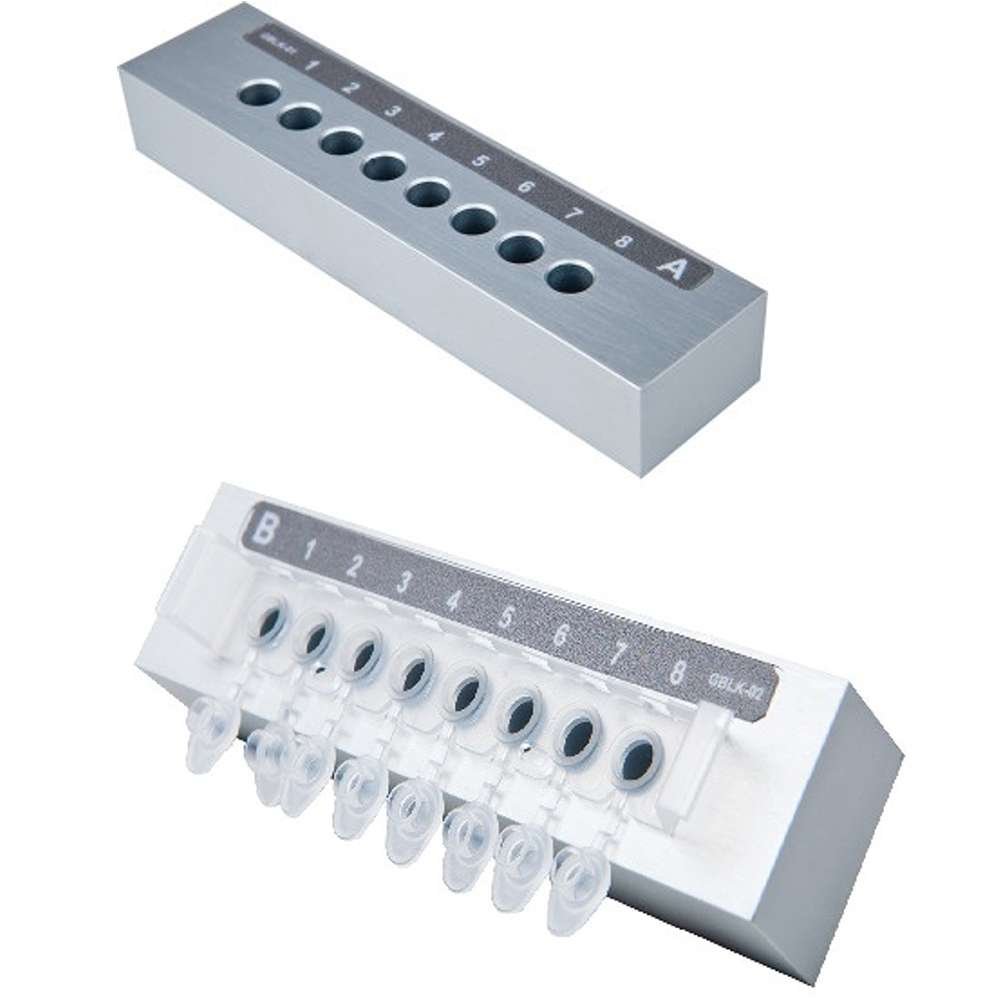 Cooling block for setting up reactions Block A + B