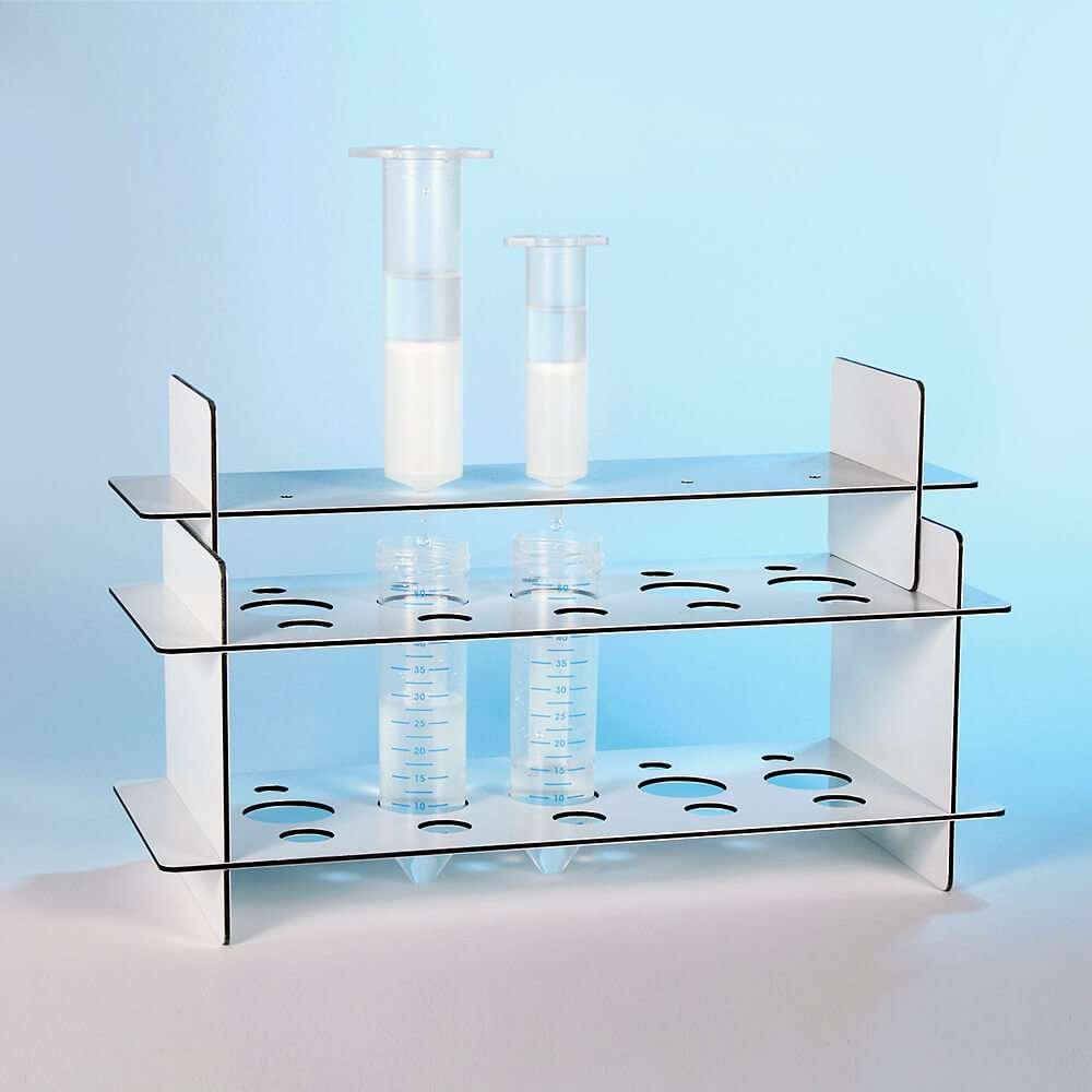 LabRack designed for small CentriPure columns (10 to 100), used in benchtop gel filtration.