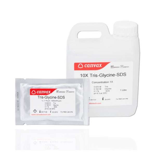 Tris-Glycine SDS pH 8.3 running buffer solution.