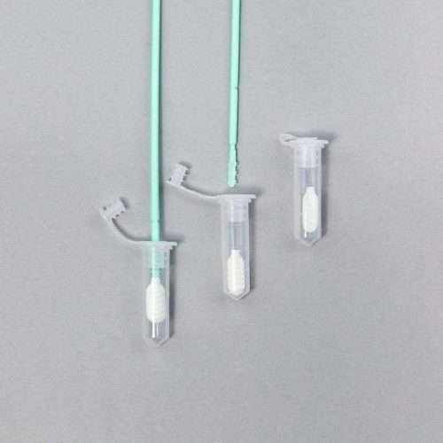 Isohelix SK-2S buccal swab kit with 2 mL tube and special release cap for DNA and RNA sample collection.