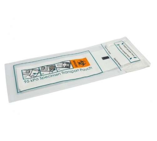 GeneFix saliva transport pack with absorbent pad and tamper-evident seal for secure DNA sample shipping.